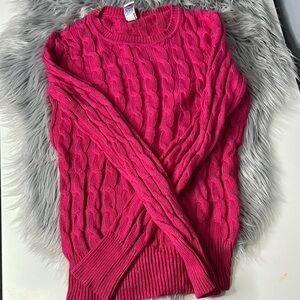 GAP Pink Cable Knit Crew Neck Sweater